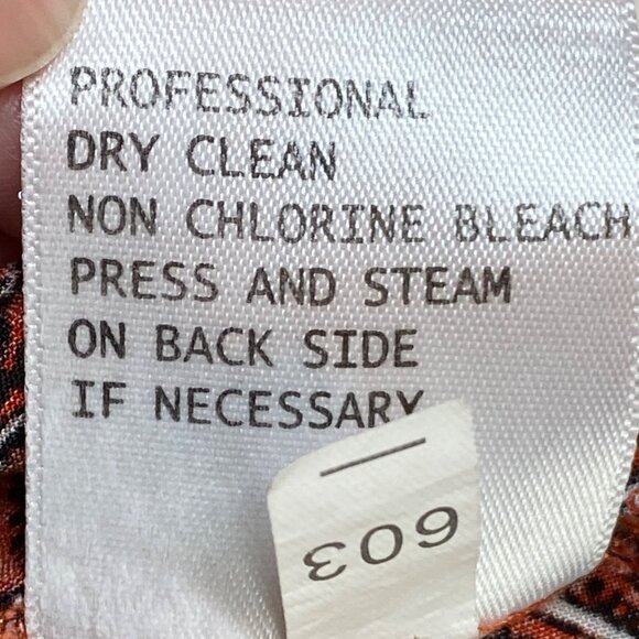 Ava Christine Women's Boho Print Long Sleeve Blouse S Red White - Picture 6 of 6